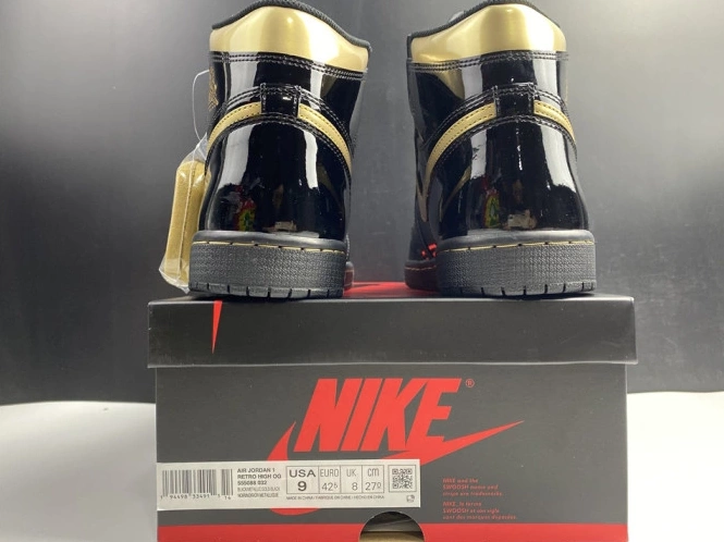 GOLD AIR 1 BLACK HIGH (2020) JORDAN 555088-032 METALLIC RETRO 1020